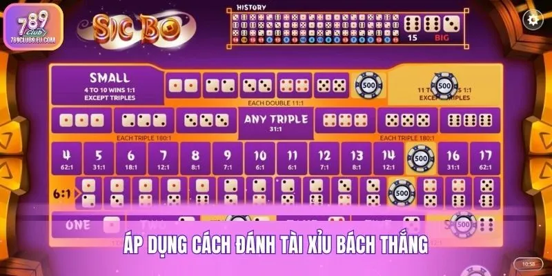 Áp dụng cách đánh tài xỉu bách thắng